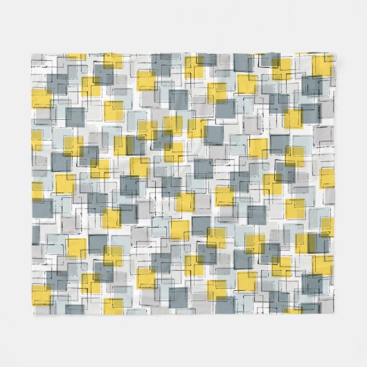 Geel & Grijs Bouwstenen Deken (Voorkant (Horizontaal))
