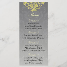 "geel grijs" Bruiloft menu
