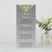 "geel grijs" Bruiloft menu (Staand voorkant)