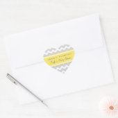 Geel Grijs Chevron Baby shower Favor Stickers (Envelop)