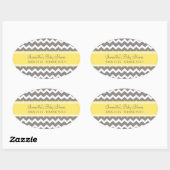 Geel Grijs Chevron Baby shower Favor Stickers (Vel)