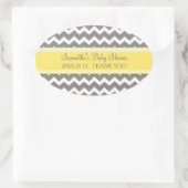 Geel Grijs Chevron Baby shower Favor Stickers (Tas)