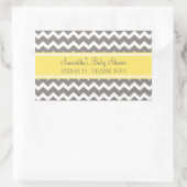 Geel Grijs Chevron Baby shower Favor Stickers (Tas)