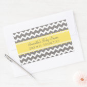 Geel Grijs Chevron Baby shower Favor Stickers (Envelop)