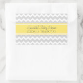 Geel Grijs Chevron Baby shower Favor Stickers (Tas)