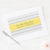 Geel Grijs Chevron Baby shower Favor Stickers (Envelop)