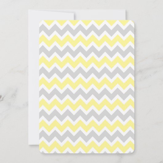 Geel grijs Chevron Baby shower nodigt MODERN uit Kaart (Achterkant)