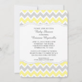 Geel grijs Chevron Baby shower nodigt MODERN uit Kaart (Voorkant)