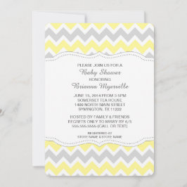 Geel grijs Chevron Baby shower nodigt MODERN uit Kaart