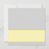 Geel grijs chevron meisje foto geboorte aankondigi aankondiging (Achterkant)