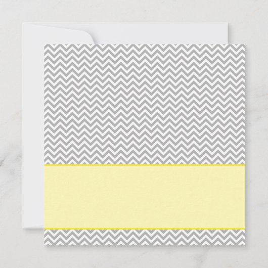 Geel grijs chevron meisje foto geboorte aankondigi aankondiging (Achterkant)