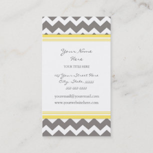 Geel grijs Chevron Retro Visitekaartjes