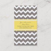 Geel grijs Chevron Retro Visitekaartjes (Voorkant)