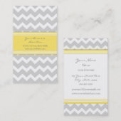 Geel grijs Chevron Retro Visitekaartjes (Voorkant / Achterkant)