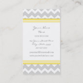 Geel grijs Chevron Retro Visitekaartjes (Achterkant)