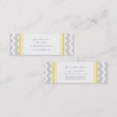 Geel grijs Chevron Retro Visitekaartjes (Voorkant / Achterkant)