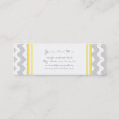 Geel grijs Chevron Retro Visitekaartjes (Achterkant)
