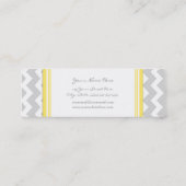 Geel grijs Chevron Retro Visitekaartjes (Achterkant)