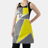 Geel Grijs Chevron Streep Geometrisch Patroon Schort (Insitu)