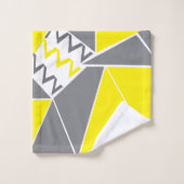 Geel Grijs Chevron Stripe geometrisch Bad Handdoek (Wasdoekje)
