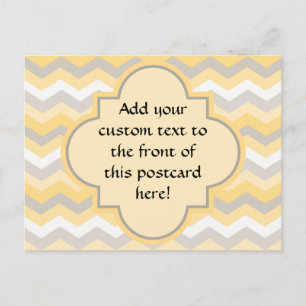 Geel/grijs Chevron Zigzag Briefkaart