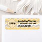 Geel/grijs Chevron Zigzag Etiket (Insitu)