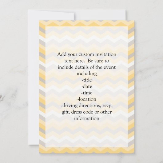 Geel/grijs Chevron Zigzag Kaart (Achterkant)