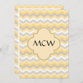 Geel/grijs Chevron Zigzag Kaart (Voorkant / Achterkant)