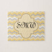 Geel/grijs Chevron Zigzag Legpuzzel (Horizontaal)