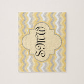 Geel/grijs Chevron Zigzag Legpuzzel (Verticaal)