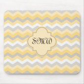 Geel/grijs Chevron Zigzag Muismat (Voorkant)