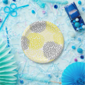 Geel grijs Dahlia Baby shower / Brand bord (Feest)