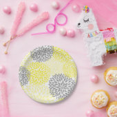 Geel grijs Dahlia Baby shower / Brand bord (Feest)