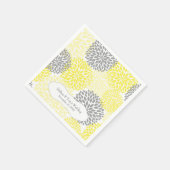 Geel Grijs Dahlia mums / uw eigen formulering Servetten (Hoek)