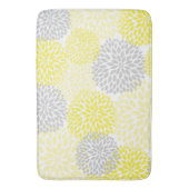 Geel Grijs Dahlias/bloemen badkamer Badmat (Voorkant Verticaal)