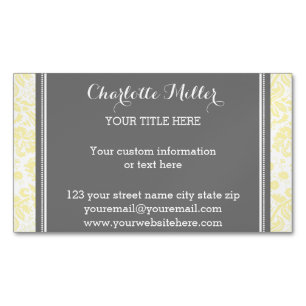 Geel grijs Damasmagnetisch Visitekaartje Visitekaartje Magneet