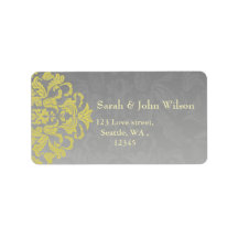 "geel grijs" elegant retouradreslabel