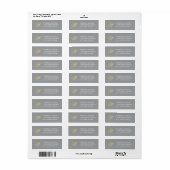 Geel grijs elegant script monogramadres etiket (Full Sheet)
