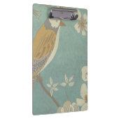 Geel, grijs en beige vogel op een bijkantoor klembord (Rechts)