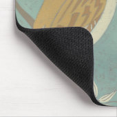 Geel, grijs en beige vogel op een bijkantoor muismat (Hoek)