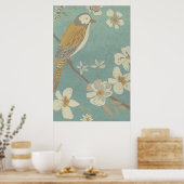 Geel, grijs en beige vogel op een bijkantoor poster (Keuken)