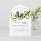 Geel grijs en Blauw Groen  Vogelhuwelijk Kaart (Staand voorkant)