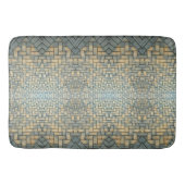 Geel grijs en Bleek blauw mozaïekbrick Badmat (Voorkant)