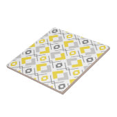 Geel grijs en wit geometrisch patroon tegeltje (Zijkant)