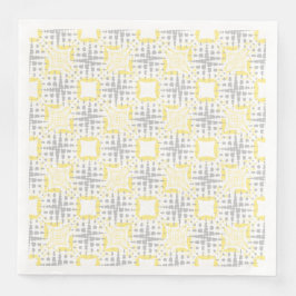 Geel, grijs en wit seismisch golfpatroon servet