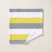 Geel grijs en witte strepen patroon bad handdoek (Wasdoekje)