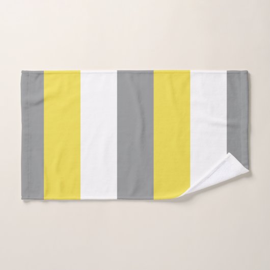 Geel grijs en witte strepen patroon bad handdoek (Handdoek)