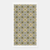 Geel, grijs en zwart blokpatroon servet (Voorkant)