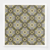 Geel, grijs en zwart blokpatroon servet (Voorkant)