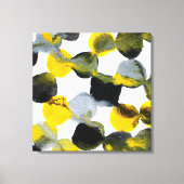 Geel, grijs en zwart interactiepatroon canvas afdruk (Voorkant)